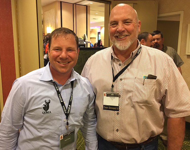 Ryan Furrer (left) hesitated to introduce himself to his hunting neighbor. But after a chance meeting 500 miles away at the QDMA National Convention, he and Craig Sweger have become good friends.