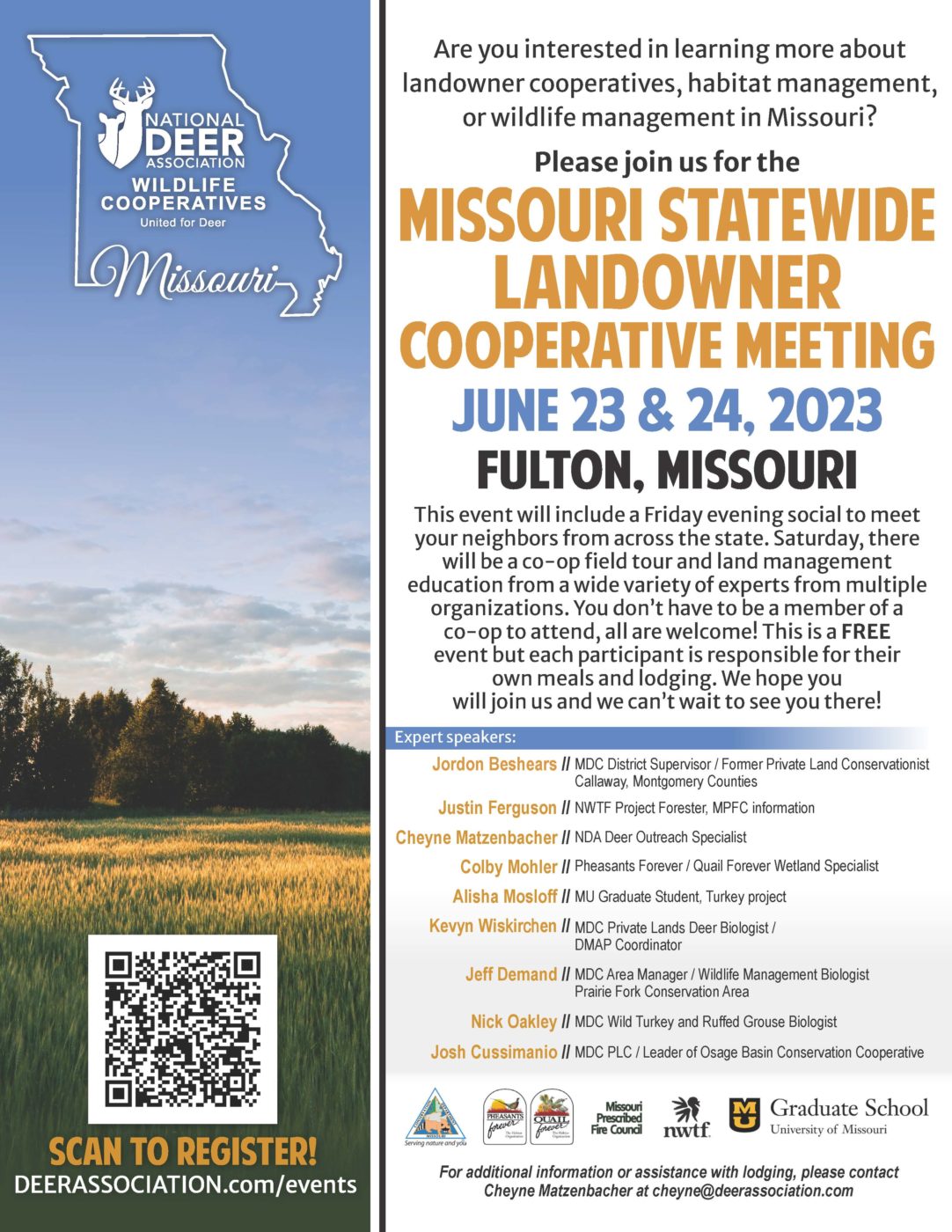 Missouri Landowner Cooperative Meeting National Deer Association